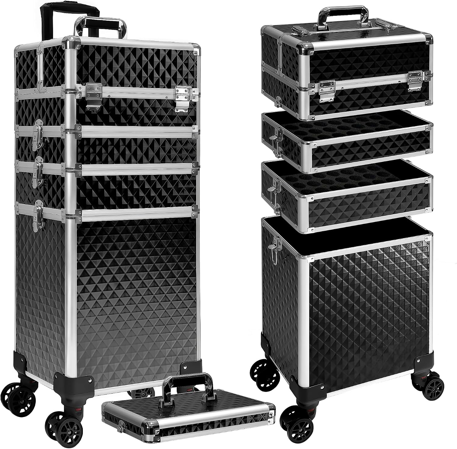 Luggage - Rolling Makeup Train Case, Cosmetic Trolley