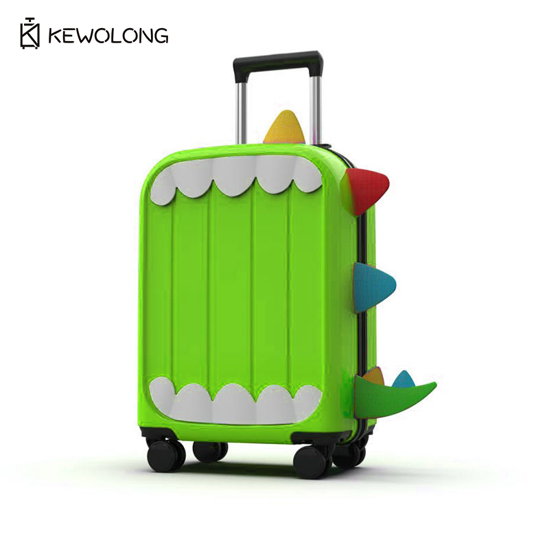 Spinner Wheel Rolling Suitcase 20 Inch - 3D Cartoon Dinosaur Kids Luggage 20