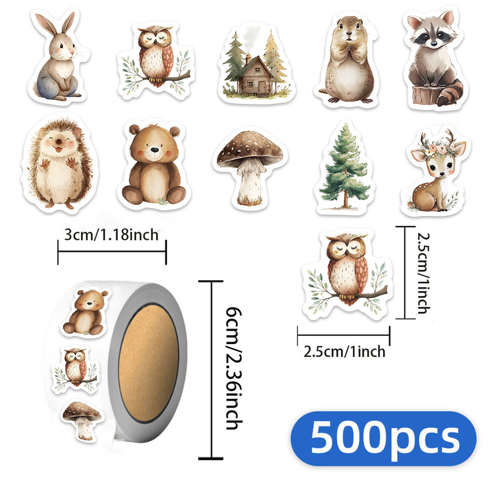 Luggage - 500PCS Cartoon Forest Animal Graffiti Stickers