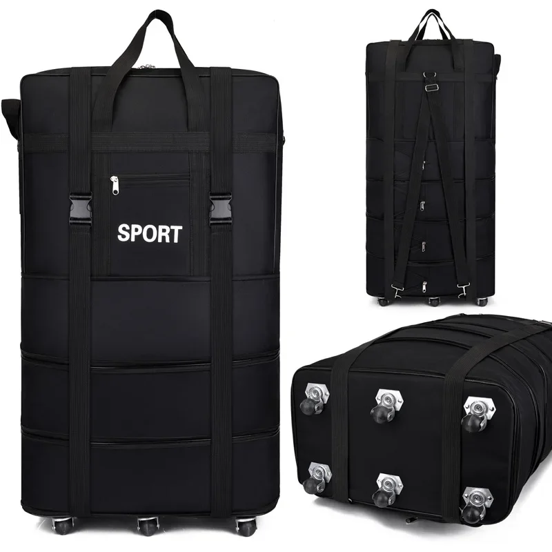 Foldable Rolling Luggage Bag - Plus Airline Checked Bag Oxford Large