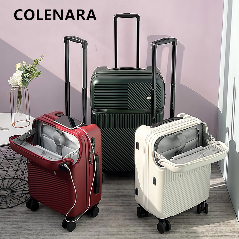 COLENARA Charging Luggage Fron - đánh giá và giá Front Opening Laptop Luggage 24 Inch