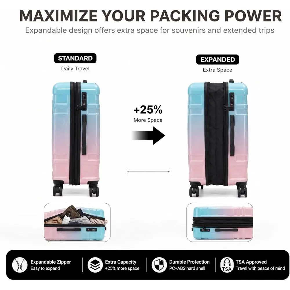 5 Piece Hardshell Luggage Set, - đánh giá và giá Expandable Hard Shell Luggage Set