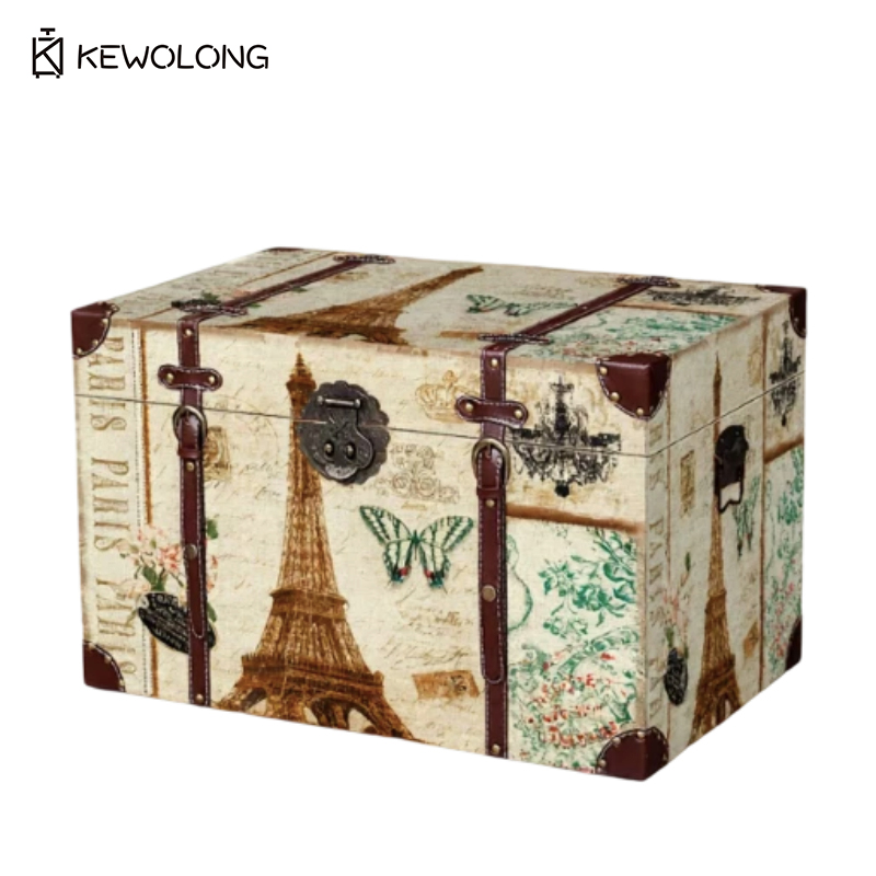 Vintage Plaid Print Wooden Sto - đánh giá và giá Retro Vintage Trunk Suitcase