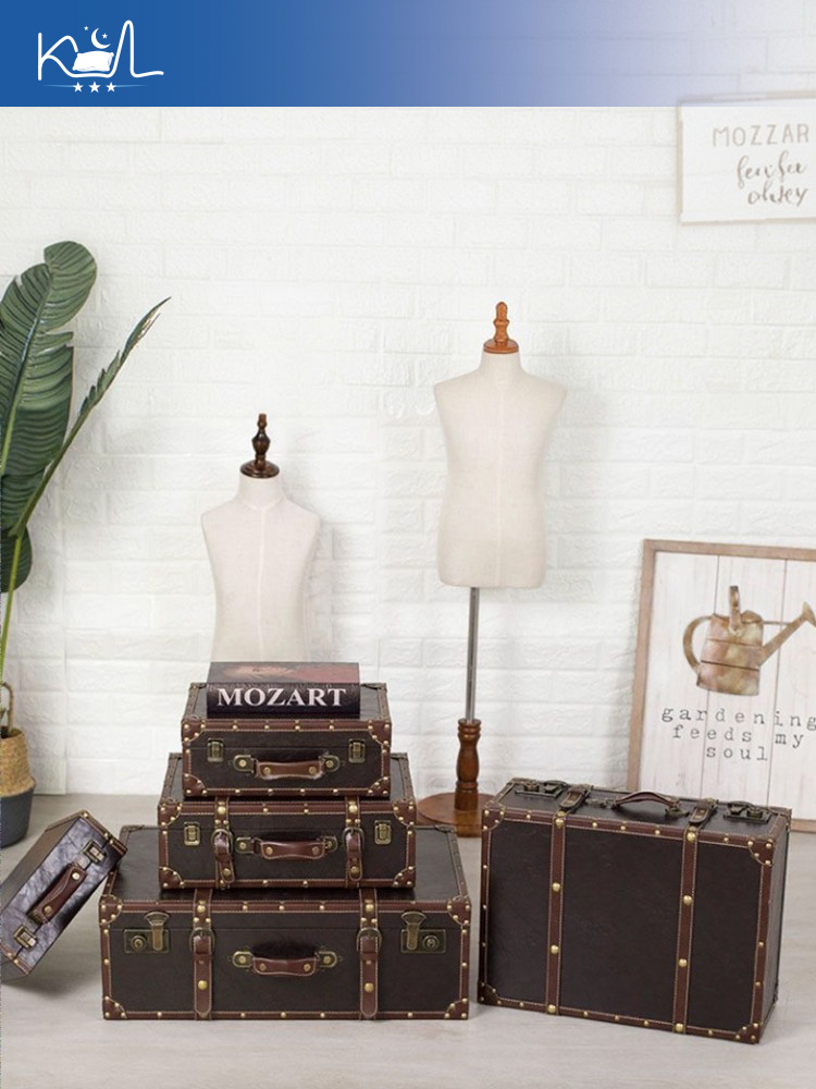 Vintage Brown Decorative Suitc - đánh giá và giá Retro Vintage Trunk Suitcase