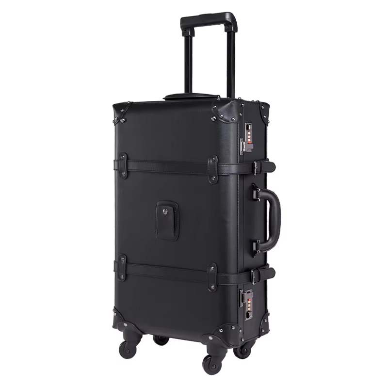 New Retro Rolling Luggage Spin - đánh giá và giá Retro Vintage Trunk Suitcase