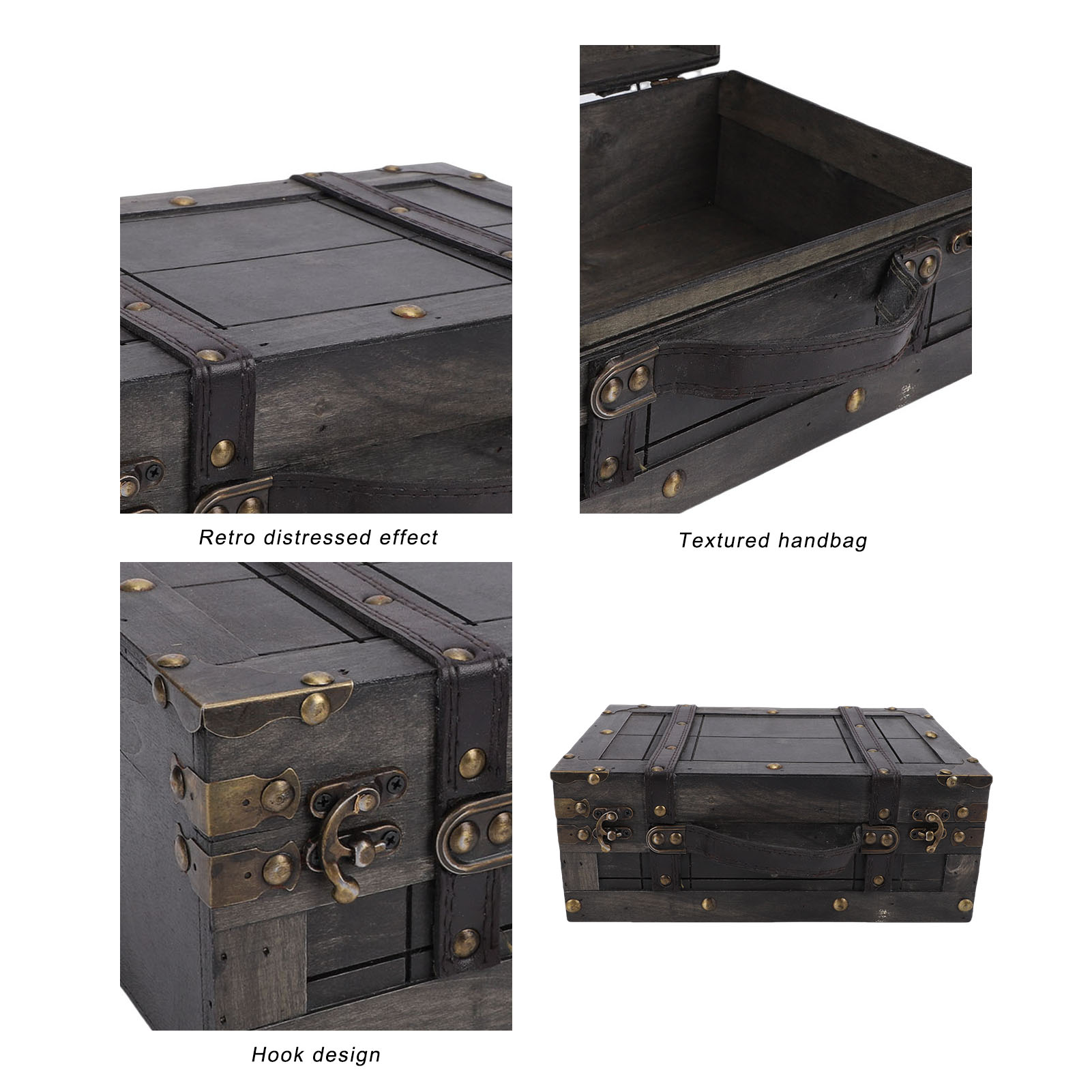 Wood Storage Trunk Wooden Ches - đánh giá và giá Retro Vintage Trunk Suitcase