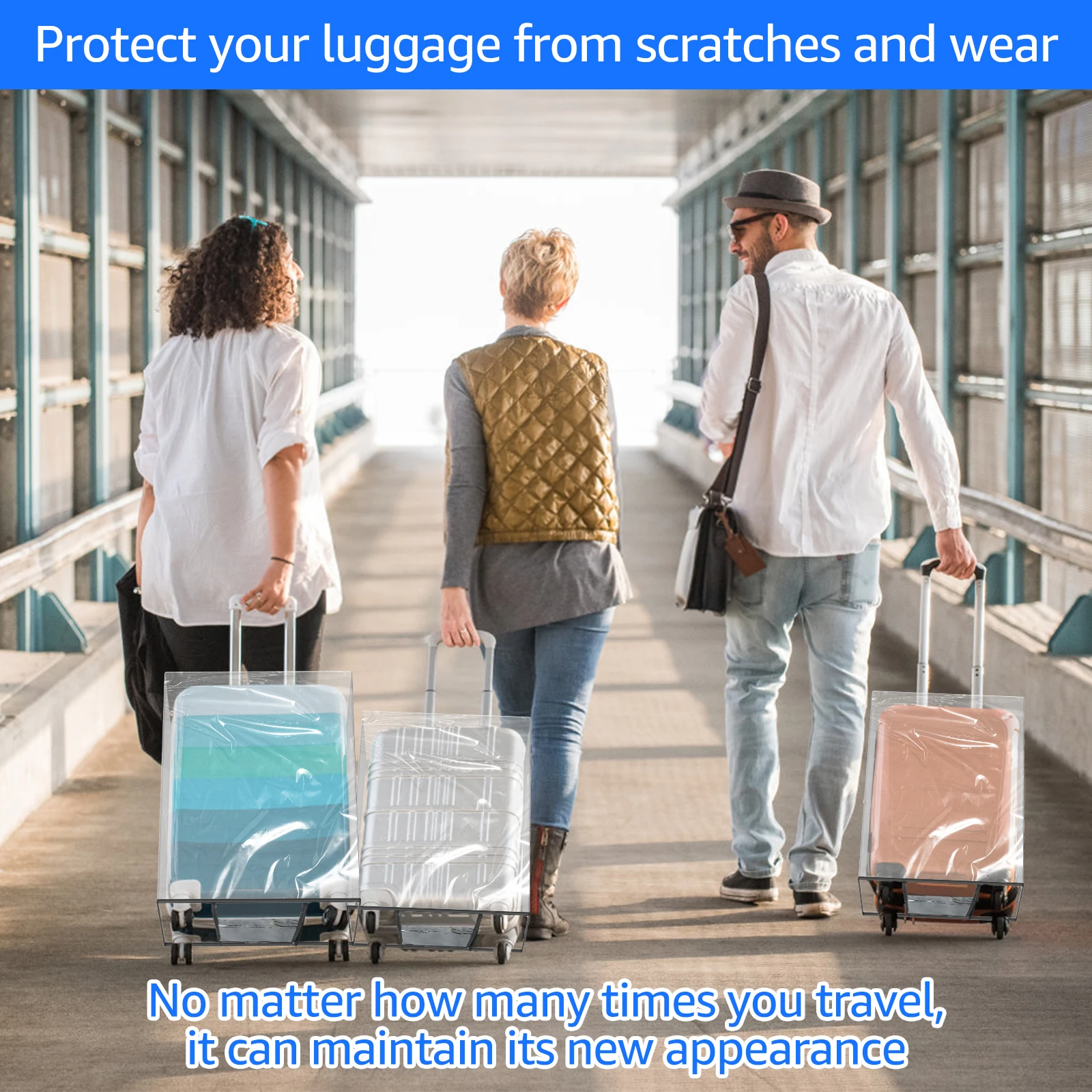 3Pcs Transparent PVC Luggage P - đánh giá và giá Luggage Protective Cover Transparent