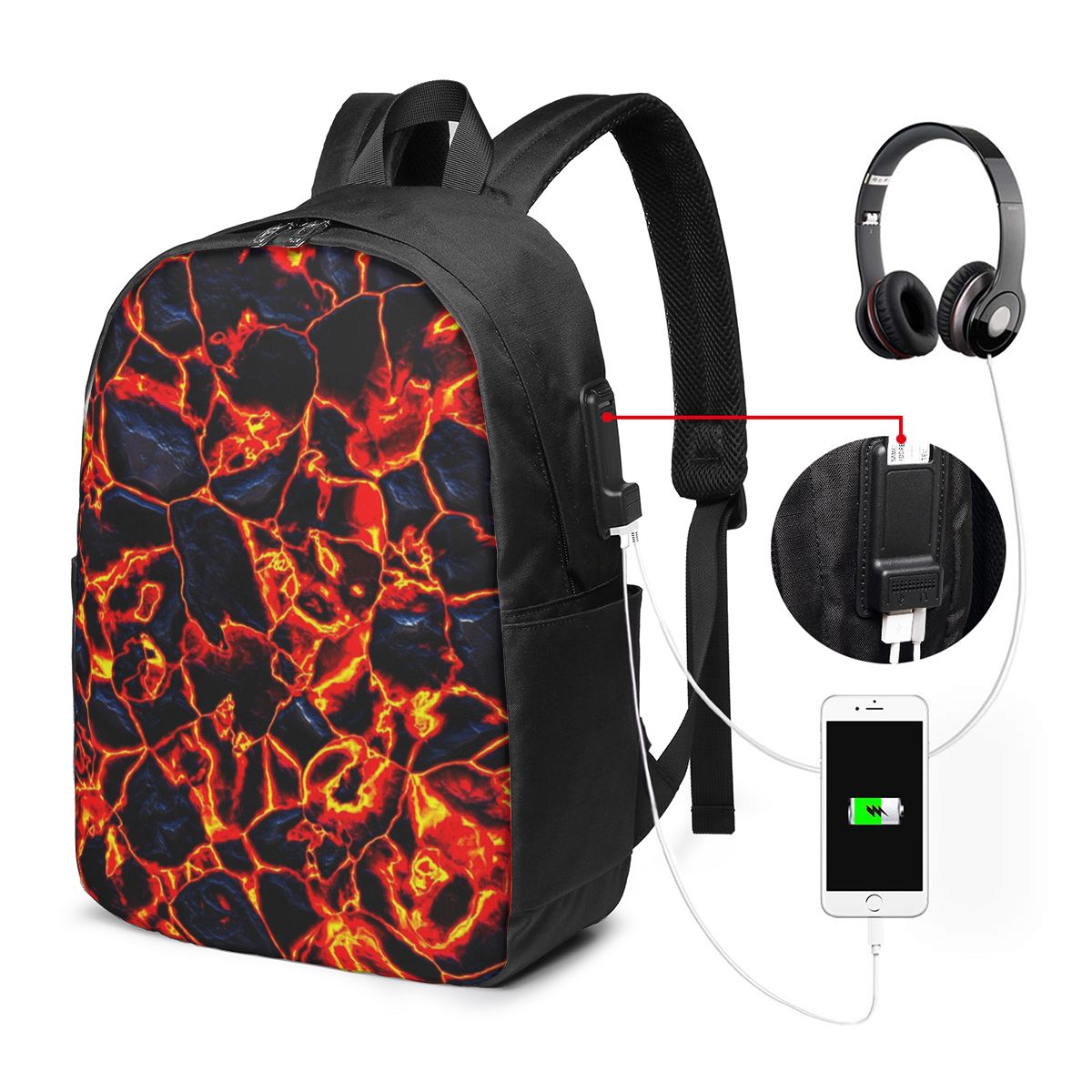 Magma Volcano Lava Fire Backpa - đánh giá và giá Travel Bags