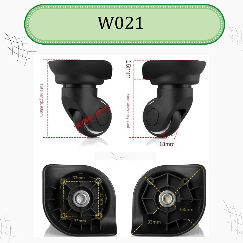 For W021 Universal Luggage Whe - đánh giá và giá Silent Replacement Luggage Wheels