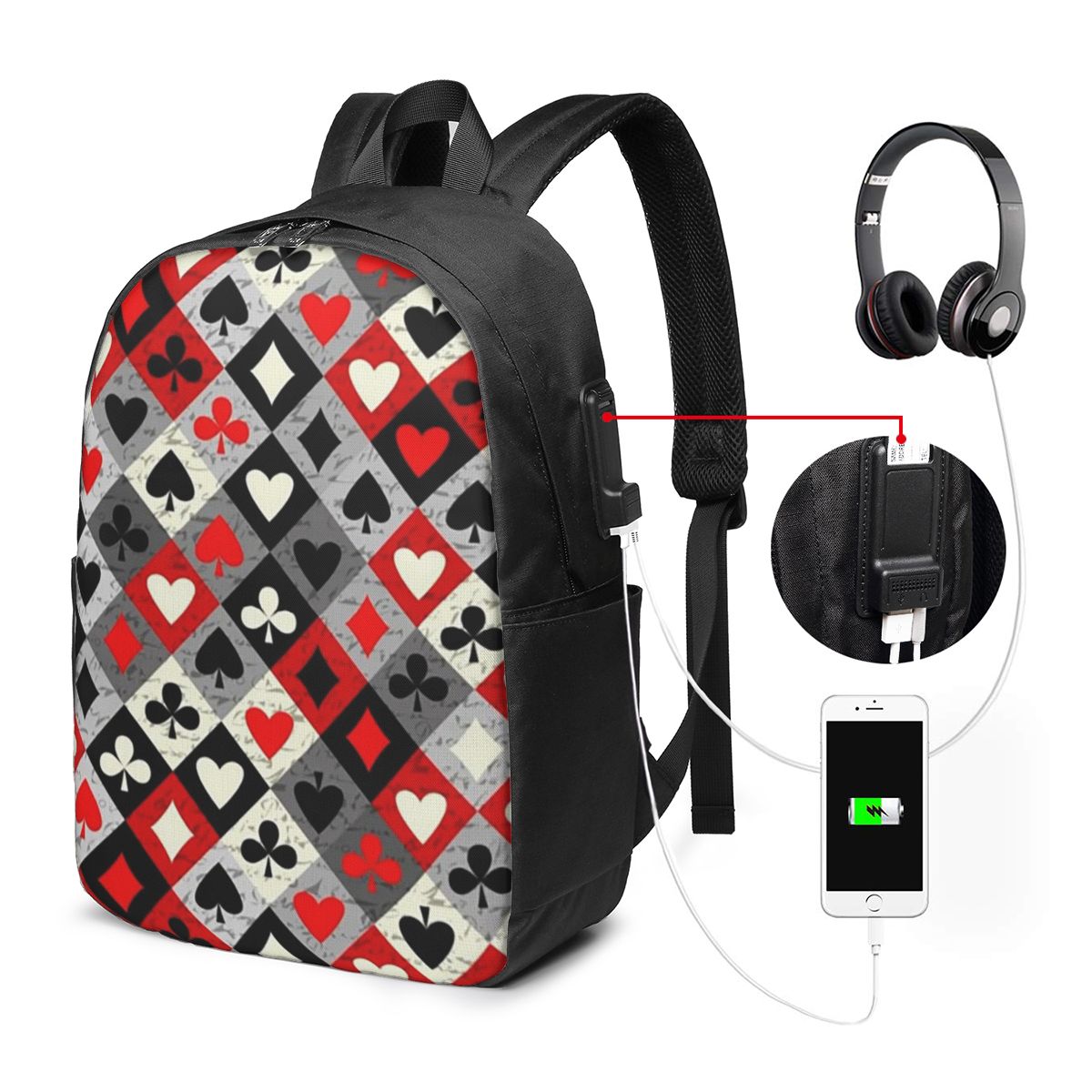 Playing Cards Poker Print Back - đánh giá và giá Travel Bags