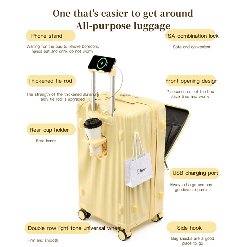 sushimu Suitcase Wide Handle T - đánh giá và giá Aluminum Frame Carry On Luggage