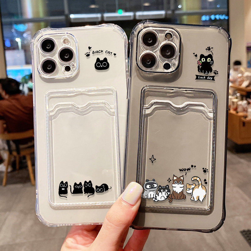 Cute Black Cat Phone Case For  - đánh giá và giá Wallets