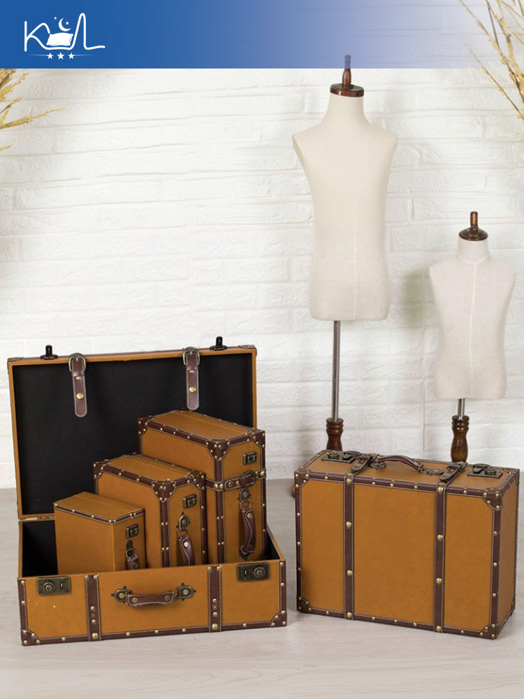 Vintage Orange Decorative Suit - đánh giá và giá Retro Vintage Trunk Suitcase
