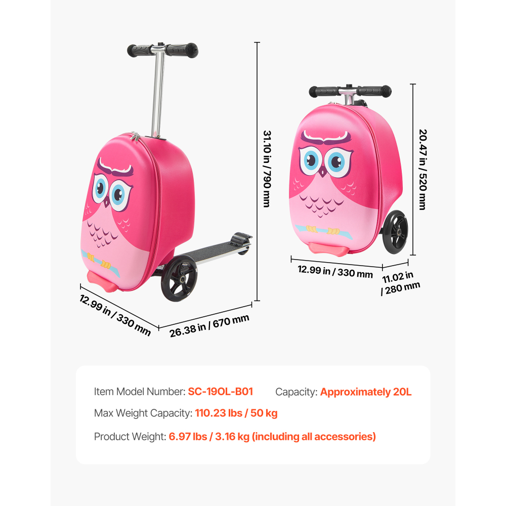 20 Inch Kids Ride on Scooter L - đánh giá và giá Kids Ride On Suitcase Scooter