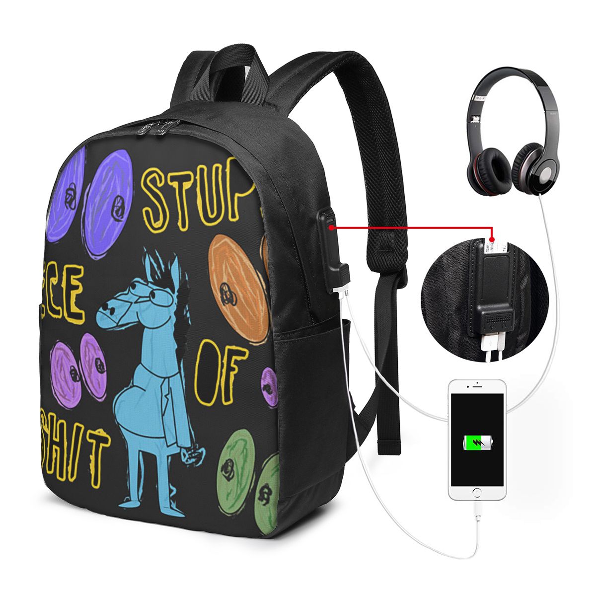 Cartoon Bojack Horseman Stupid - đánh giá và giá Travel Bags
